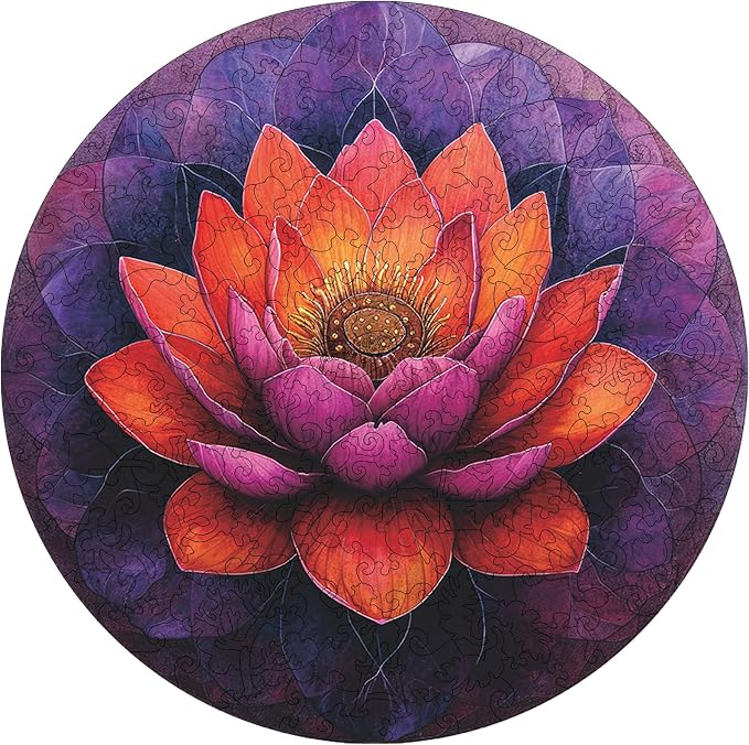 Flower Wooden Puzzle for Adults, Mandala Jigsaw Puzzles 200 Piece, Unique by WoodenPuzzles