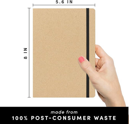 PAPERAGE Recycled Lined Journal Notebook, 160 Pages, Medium 5.6 in x 8 in - Image 2