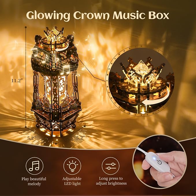 LED 3D Wood Puzzle Poker World Projector Lamp – DIY Craft Kit - Image 5