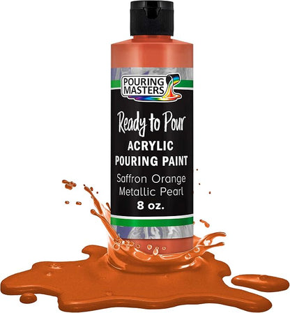 Pouring Masters Saffron Orange Metallic Pearl Ready to Pour Acrylic Pouring by USArtSupply