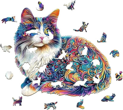 Lazy Cute Cat Adults Gifts Wooden 240 Pieces 13.4 * 12.2in - Image 8