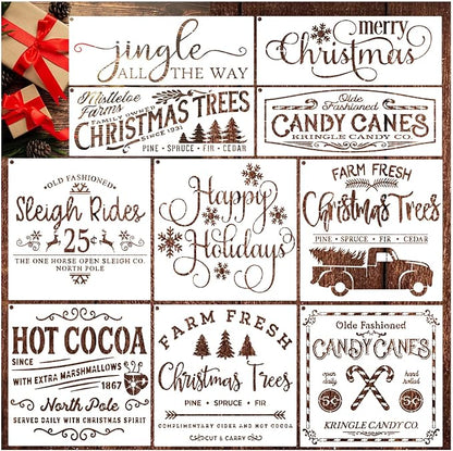 10 Pieces Large Christmas Stencils - Image 9