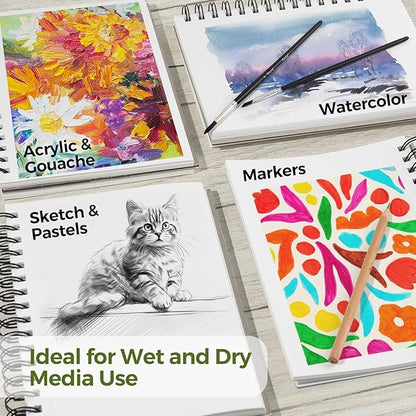 Funto Watercolor Pad 10x7, 90 Sheets, 140 lb/300 GSM, Double-Sided, Cold Press - Image 5