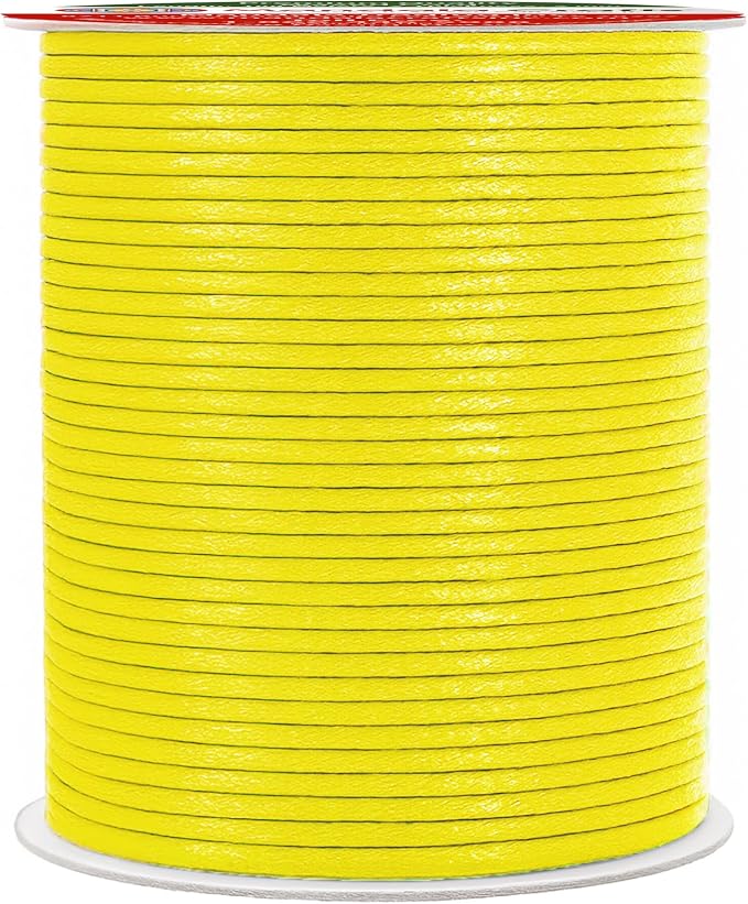 Mandala Crafts 2mm 109 Yards Yellow Cotton Waxed Cord by MandalaCrafts
