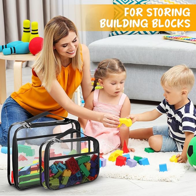 8 Packs Toy Storage Bags with Zipper, Reusable Clear PVC Board Game Storage - Image 6