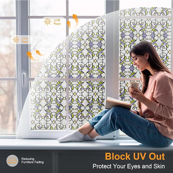 3D Stained Glass Window Film, Decorative Window Privacy Film - Image 4