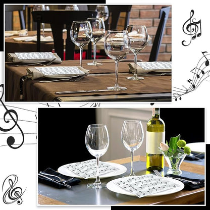 60 Pcs Music Note Cocktail Paper Napkins 6.5 x 6.5 Inches Disposable Paper - Image 6