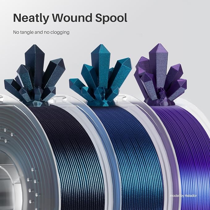 ELEGOO PLA Filament 1.75mm Galaxy Purple 1KG, Shiny 3D Printer Filament - Image 3
