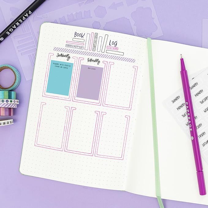 PAPERAGE Dotted Journal Notebook, 160 Pages, Medium 5.6 in x 8 in - Image 6