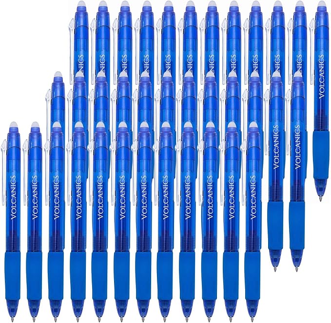 Volcanics Retractable Clicker Erasable Gel Pens by Volcanics