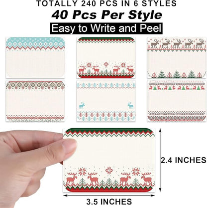 240 Pcs Ugly Sweater Name Tags Stickers - Image 2