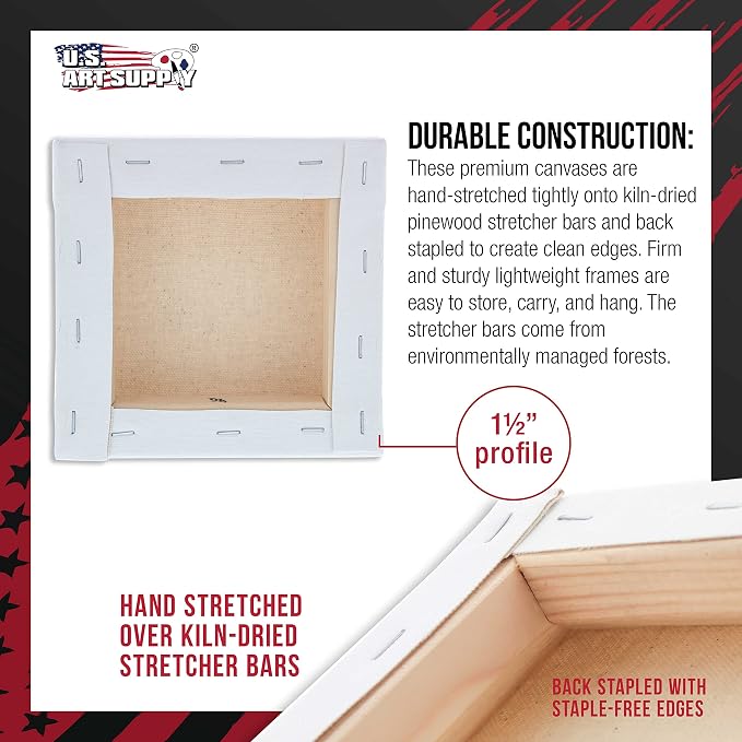 U.S. Art Supply 5-Pack Bulk Stretched Canvas - Image 3
