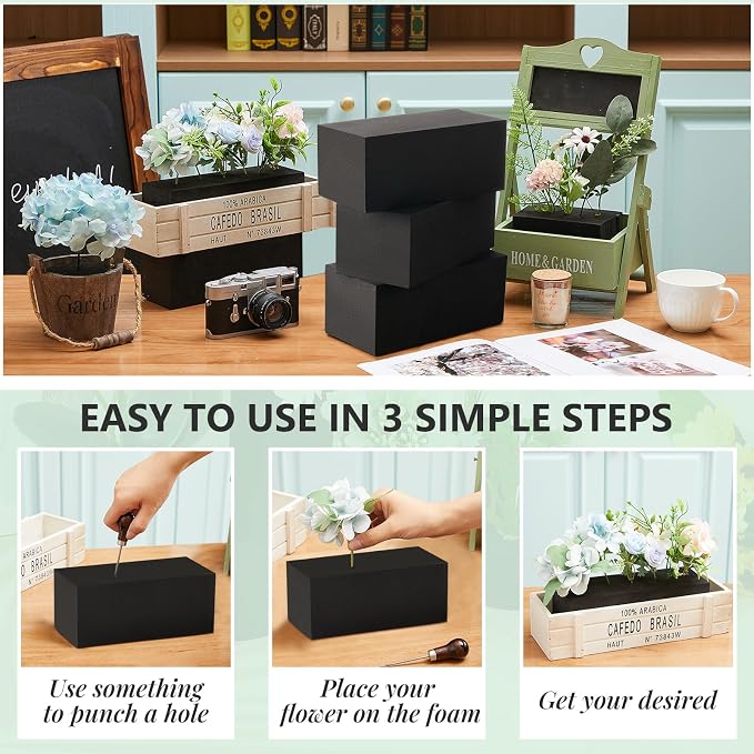 Lallisa 4 Pcs Reusable Floral Foam Blocks Water Weather Resistant Dry Floral - Image 3