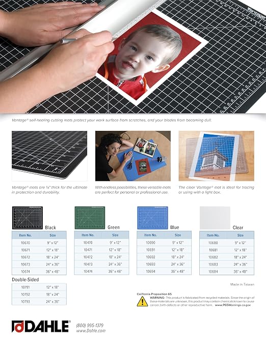 Dahle Vantage 10471 Premium Self-Healing Cutting Mat, 1/2" Grid, 5 Layers - Image 6