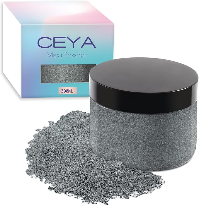 Ceya Mica Powder, 5.3oz/ 150g Grey Pearlescent Effect Colorant Pigment Powder by CEYA