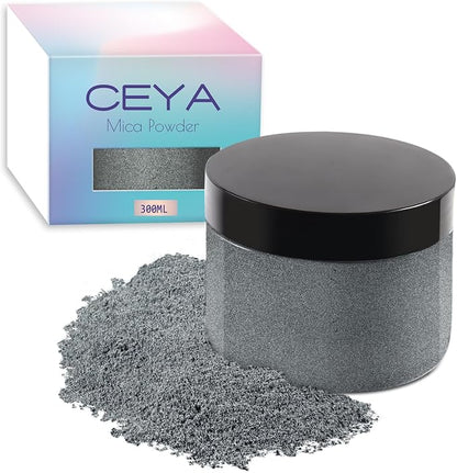 Ceya Mica Powder, 5.3oz/ 150g Grey Pearlescent Effect Colorant Pigment Powder by CEYA