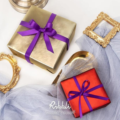 Ribbli Purple Satin Ribbon Double Faced Satin 1/2 Inch x Continuous 100 - Image 3