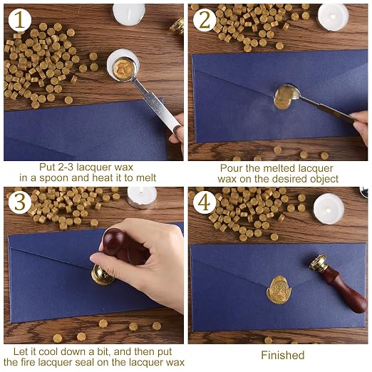 500 Pcs Octagon Sealing Wax Beads Bronze Wax Seal Beads - Image 3