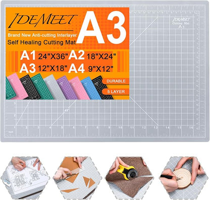Density-upgraded 18"x12" Self Healing Cutting Mat, Idemeet Rotary Sewing Mat by IDEMEET