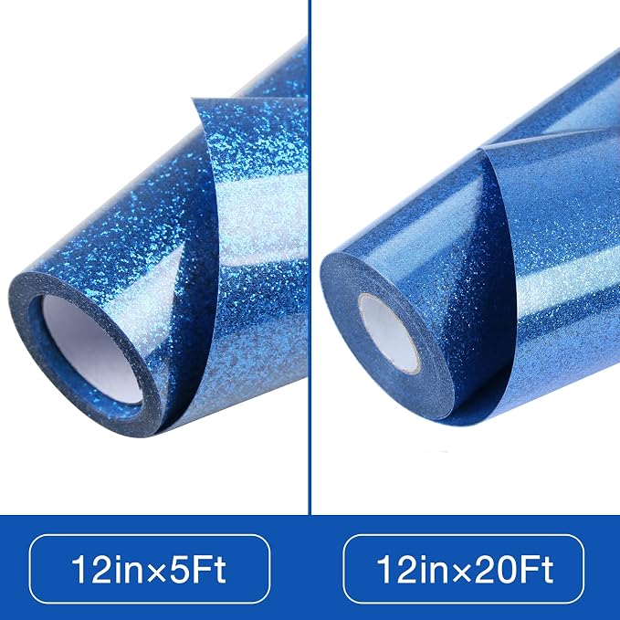 TORC Royal Blue Glitter HTV Heat Transfer Vinyl Roll 12 inch x 20 ft Iron on - Image 4