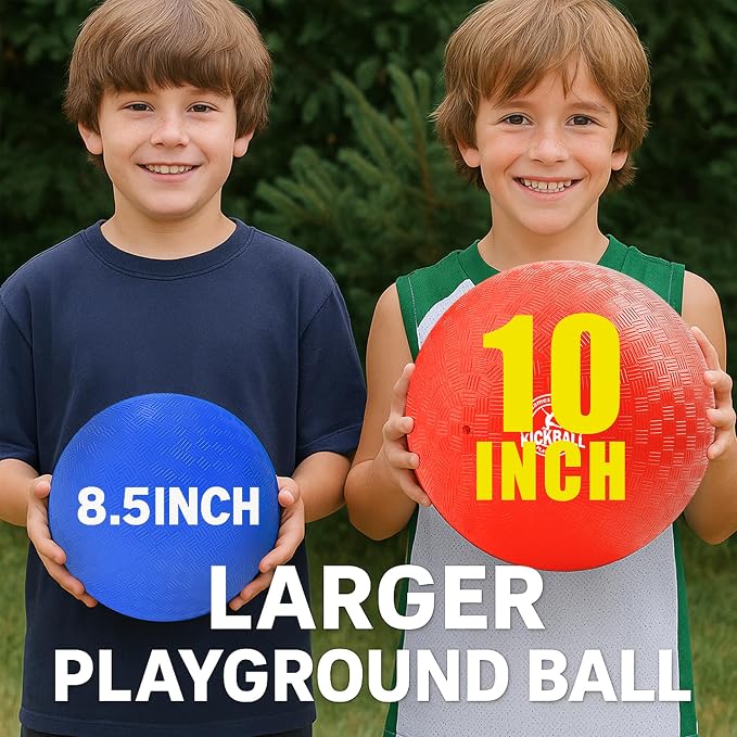 10 Inch Kickball Playground Balls 6 Pack or 12 Pack, Playground Balls - Image 2