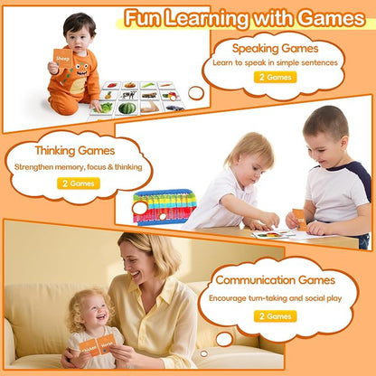 80 Nouns Flash Cards for Toddlers 2-3, Key Vocabulary Flashcards, Sturdy & - Image 3