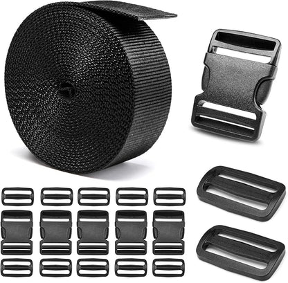 2" Heavy-Duty Buckle & Straps Set: 6-Pack Side Release Plastic Buckles by BEYOURD