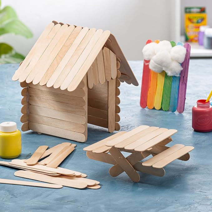 Comfy Package Jumbo 6 Inch Wooden Multi-Purpose Popsicle Sticks, Craft Sticks - Image 3