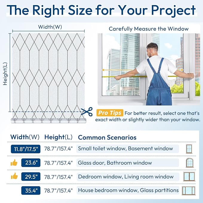 rabbitgoo Window Privacy Film for Glass Windows, Frosted Glass Cling - Image 6