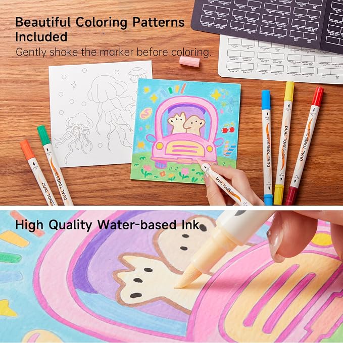 Shuttle Art 60 Pack Dual Tone Acrylic Paint Markers, 120 Colors Acrylic Paint - Image 6