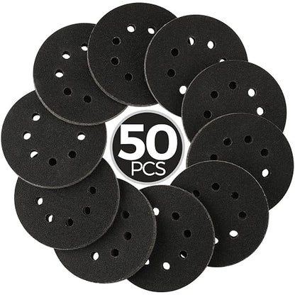 50PCS 5 inch Wet Dry Sanding Discs 1000/1200/2000/3000/5000 Grit, Silicon by POTUINOM