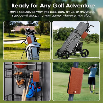 Magnetic Golf Scorecard Holder All-in-One, High-End Leather Golf Yardage Book - Image 8