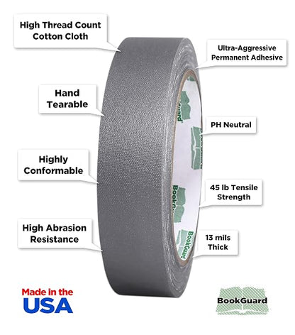 BookGuard 1 Inch Premium Bookbinding Repair Cloth Tape, 15 Yard Roll - Image 2