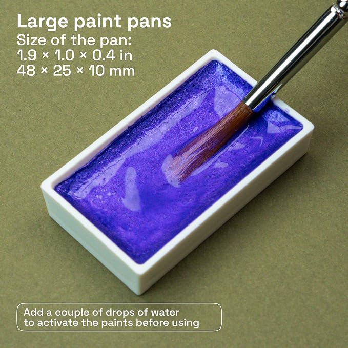 ARTISTRO Professional Metallic Watercolor Paint Set - Image 4