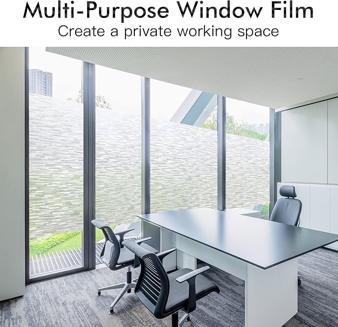 Haton Window Privacy Film, Frosted Glass Static Cling Sun Heat Blocking Window - Image 5
