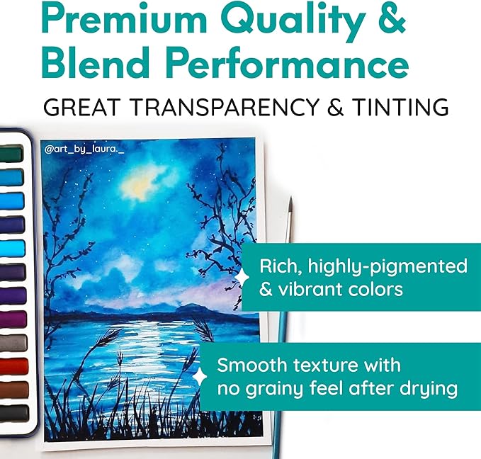MozArt Supplies Watercolor Paint Essentials Set - Image 5