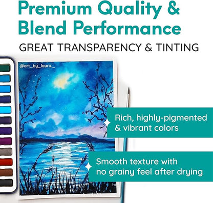 MozArt Supplies Watercolor Paint Essentials Set - Image 5