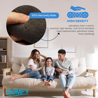 QOMFY 3" Height x 18" Width x 42" Length Charcoal Upholstery Foam Sheet | Made - Image 3