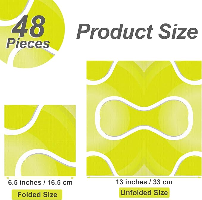 Aodaer 48 Pieces Tennis Paper Napkins Disposable Tennis Party Napkins Tennis - Image 2