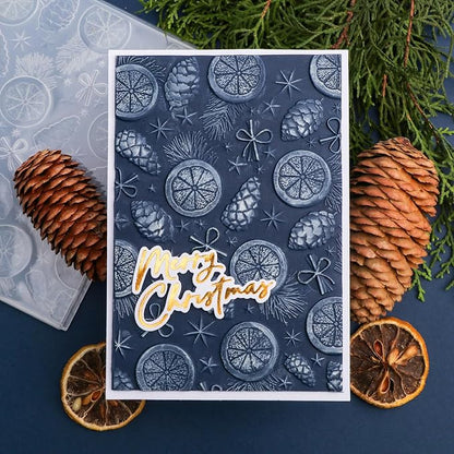 BAOFALI 3D Christmas Theme Plastic Embossing Folders Lemon Pine Nut - Image 2