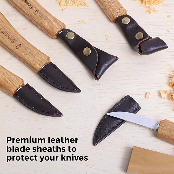 Wood Carving Kit, Deluxe 5pc Whittling Knife Set - Image 5