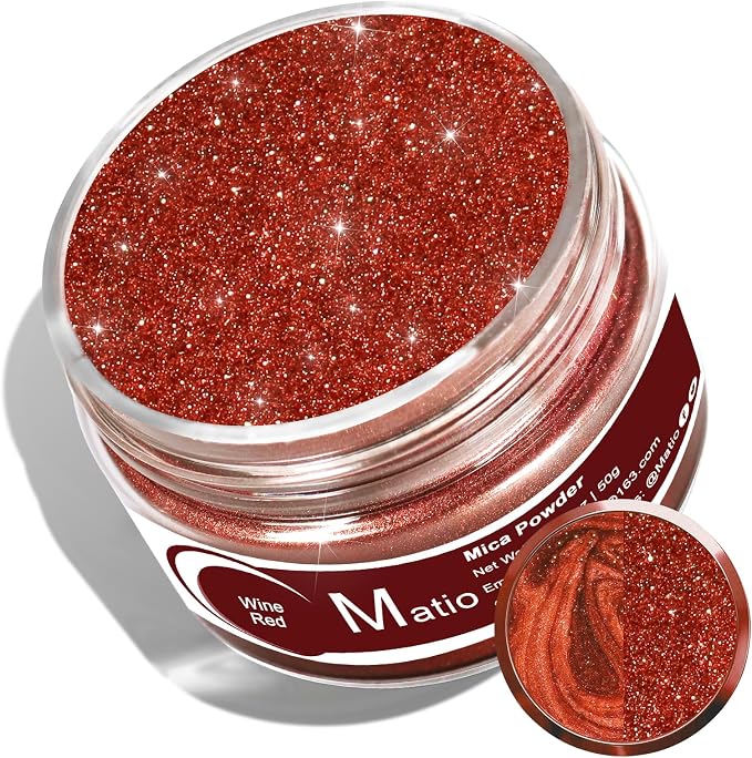 Matio Wine Red Mica Powder for Epoxy Resin, 1.8oz/ 50g Pearlescent Effect Mica by Matio