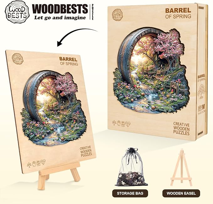 Wooden Puzzles for Adults, Spring Flower Wooden Jigsaw Puzzle for Adults - Image 4