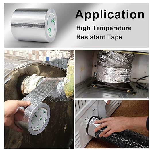 BOMEI PACK Adhesive Aluminum Foil Heat Shield Tape Barrier, Fiberglass Thermal - Image 5