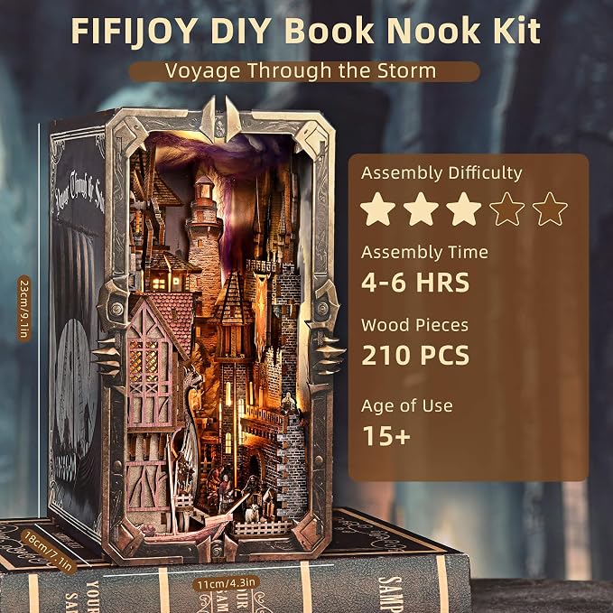 DIY Viking Book Nook Kit, Miniature House Dollhouse Kit - Image 4