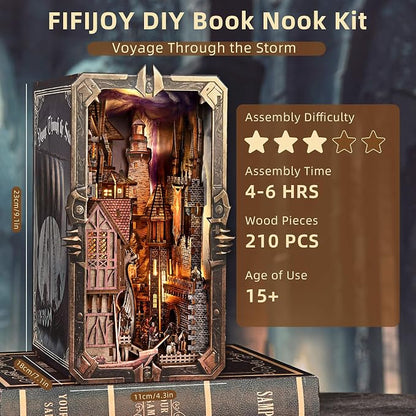 DIY Viking Book Nook Kit, Miniature House Dollhouse Kit - Image 4