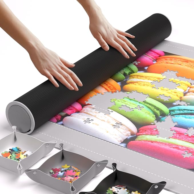 The Original Newverest Jigsaw Puzzle Mat Roll Up, 46” x 26” Portable Keeper Up by Newverest