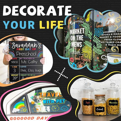 Window Chalk Markers for Glass Washable, 10 Colors Jumbo Liquid Chalk Marker - Image 4