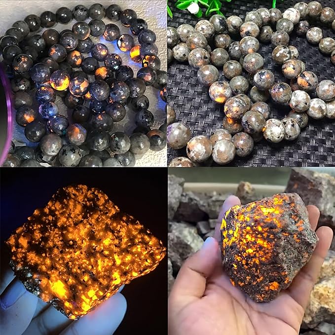 44pcs 8mm Natural Flame Yooperlite Stone Beads Round Healing Energy Power Stone - Image 3