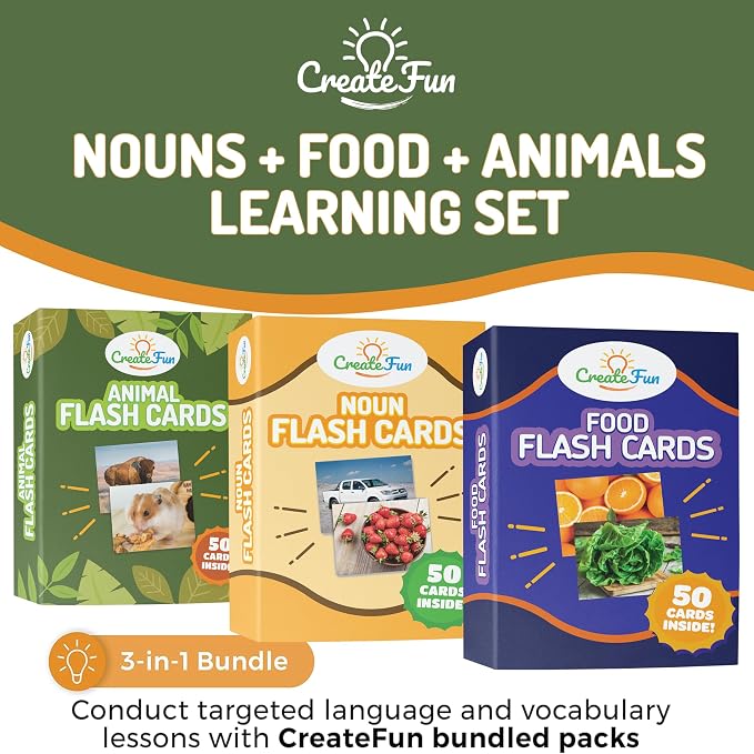 150 Noun Food and Animal Flash Cards Set, Montessori Educational Games - Image 3